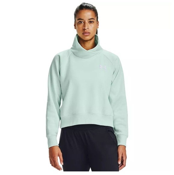 Under Armor Rival Fleece Sweatshirt, Light Aqua,‎ Women's Large, Loose, Cropped - Picture 1 of 8
